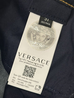 Versace Mens Eco Stretch Denim Dark Blue Taylor Fit Jeans 31 US 1011693 NWT $675