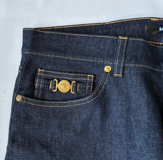 Versace Mens Eco Stretch Denim Dark Blue Taylor Fit Jeans 31 US 1011693 NWT $675