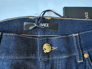 Versace Mens Eco Stretch Denim Dark Blue Taylor Fit Jeans 31 US 1011693 NWT $675