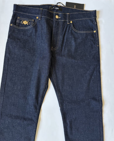 Versace Mens Eco Stretch Denim Dark Blue Taylor Fit Jeans 30 US 1011693 NWT $675