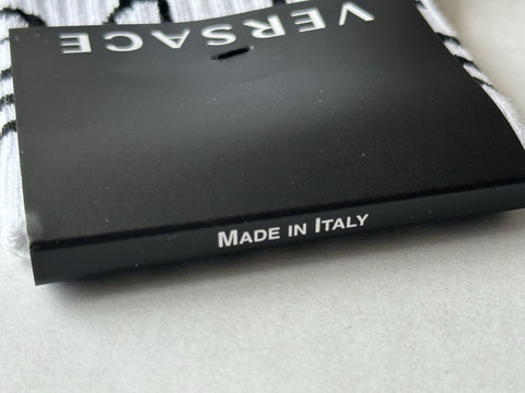 Versace Logo Socks White/Black Size L Made in Italy ICZ0003 NWT