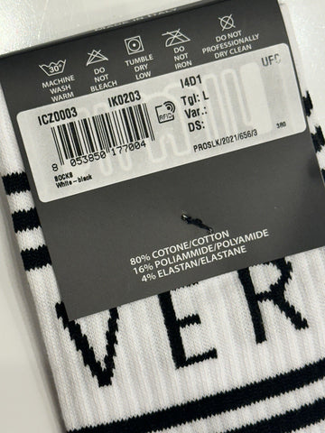 Versace Logo Socks White/Black Size L Made in Italy ICZ0003 NWT