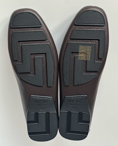VERSACE Medusa Men's Dark Brown Leather Driver Shoes 10 US (43) 1015591 NIB $850