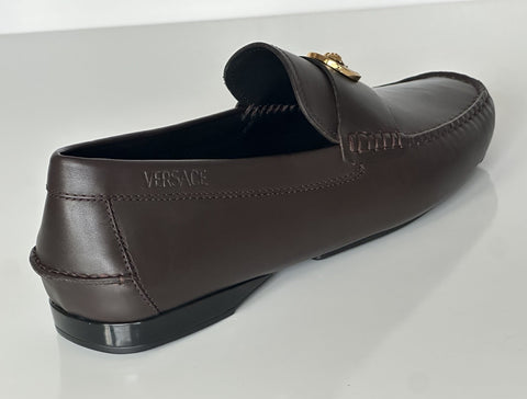 VERSACE Medusa Men's Dark Brown Leather Driver Shoes 10 US (43) 1015591 NIB $850