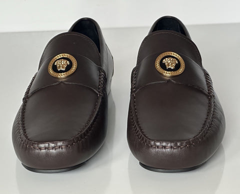 VERSACE Medusa Men's Dark Brown Leather Driver Shoes 10 US (43) 1015591 NIB $850