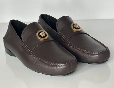 VERSACE Medusa Men's Dark Brown Leather Driver Shoes 10 US (43) 1015591 NIB $850