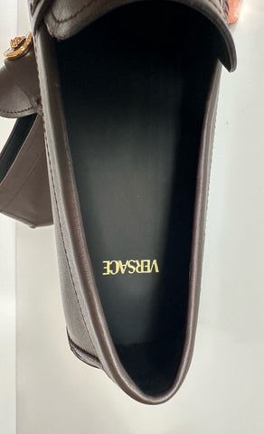 VERSACE Medusa Men's Dark Brown Leather Driver Shoes 10 US (43) 1015591 NIB $850