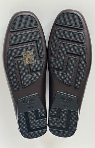 VERSACE Medusa Men's Dark Brown Leather Driver Shoes 12.5 US 1015591 NIB $850