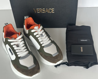 Versace Medusa Men’s White/Green/Brown Sneakers 12.5 US (45.5) 1011942 NIB $825
