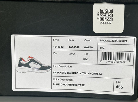 Versace Medusa Men’s White/Green/Brown Sneakers 12.5 US (45.5) 1011942 NIB $825