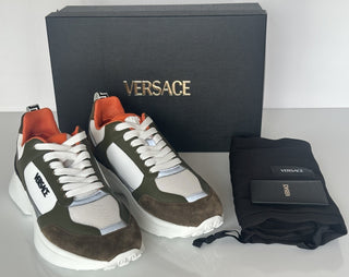 Versace Medusa Men’s White/Green/Brown Sneakers 13 US (46 Eu) 1011942 NIB $825