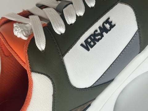 Versace Medusa Men’s White/Green/Brown Sneakers 13 US (46 Eu) 1011942 NIB $825