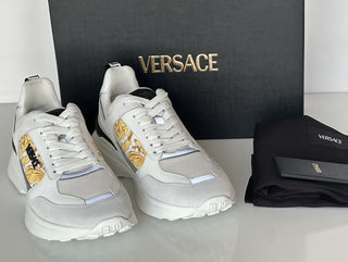 Versace Medusa Men’s White/Black/Gold Sneakers 10 US (43 Eu) 1011942 IT NIB $825