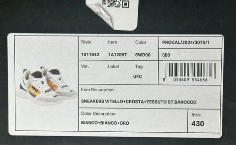 Versace Medusa Men’s White/Black/Gold Sneakers 10 US (43 Eu) 1011942 IT NIB $825