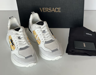Versace Medusa Men’s White/Black/Gold Sneakers 11 US (44 Eu) 1011942 IT NIB $825