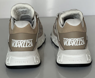 Versace Men's Jacquard Trigreca Sneakers Beige 12 US (45 Eu) IT DSU8094 NIB $950
