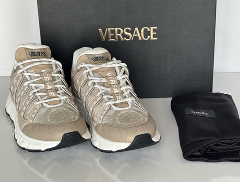 Versace Men's Jacquard Trigreca Sneakers Beige 12 US (45 Eu) IT DSU8094 NIB $950