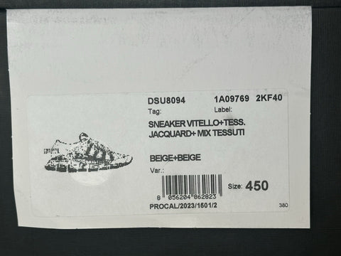 Versace Men's Jacquard Trigreca Sneakers Beige 12 US (45 Eu) IT DSU8094 NIB $950