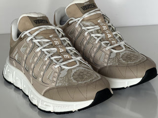 Versace Men's Jacquard Trigreca Sneakers Beige 12 US (45 Eu) IT DSU8094 NIB $950