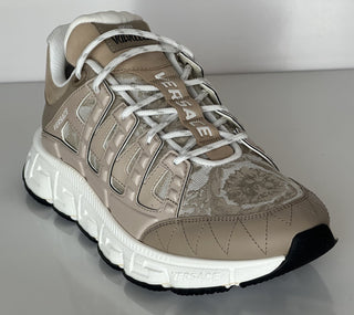 Versace Men's Jacquard Trigreca Sneakers Beige 12 US (45 Eu) IT DSU8094 NIB $950