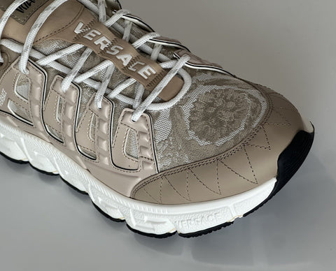 Versace Men's Jacquard Trigreca Sneakers Beige 12 US (45 Eu) IT DSU8094 NIB $950
