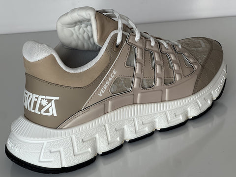 Versace Men's Jacquard Trigreca Sneakers Beige 12 US (45 Eu) IT DSU8094 NIB $950