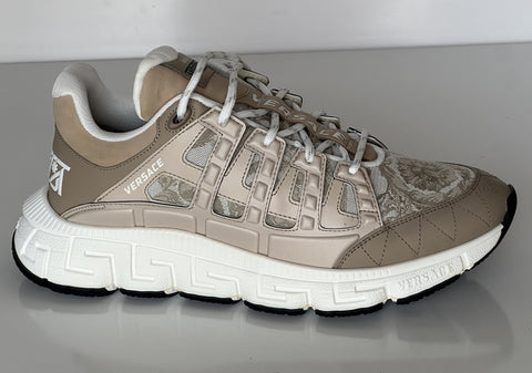 Versace Men's Jacquard Trigreca Sneakers Beige 12 US (45 Eu) IT DSU8094 NIB $950