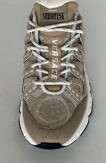 Versace Men's Jacquard Trigreca Sneakers Beige 12 US (45 Eu) IT DSU8094 NIB $950