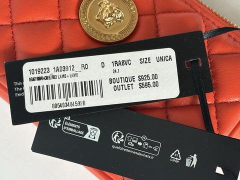 Versace Gold Medusa Head Quilted Leather Red Shoulder Bag 1019223 NWT $925