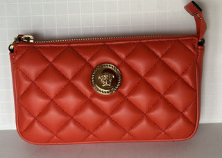 Versace Gold Medusa Head Quilted Leather Red Shoulder Bag 1019223 NWT $925