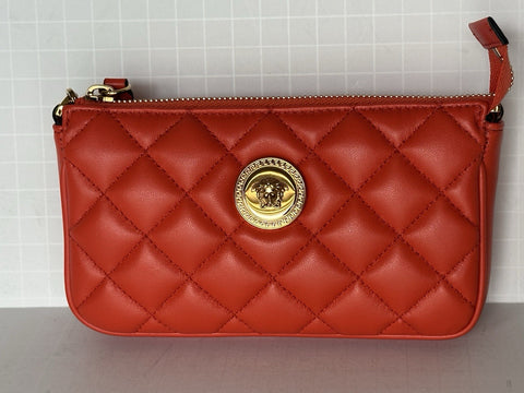 Versace Gold Medusa Head Quilted Leather Red Shoulder Bag 1019223 NWT $925