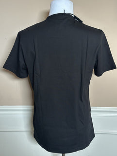 Versace Black Embroidered 90s Vintage Logo T-Shirt 10 (44) 1011882 NWT $750