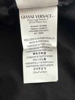 Versace Black Embroidered 90s Vintage Logo T-Shirt 10 (44) 1011882 NWT $750