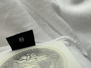 Versace White Embroidered 90s Vintage Logo T-Shirt 8 (42) 1011882 NWT $750