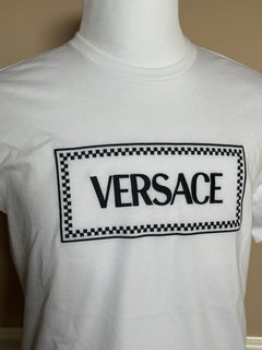 Versace White Embroidered 90s Vintage Logo T-Shirt 8 (42) 1011882 NWT $750