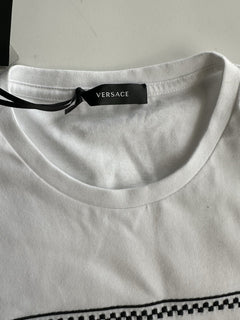 Versace White Embroidered 90s Vintage Logo T-Shirt 8 (42) 1011882 NWT $750