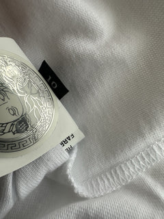Versace White Embroidered 90s Vintage Logo T-Shirt 10 (44) 1011882 NWT $750