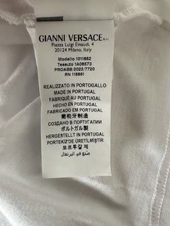 Versace White Embroidered 90s Vintage Logo T-Shirt 6 (40) 1011882 NWT $750