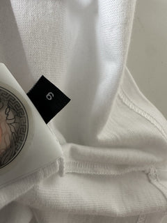 Versace White Embroidered 90s Vintage Logo T-Shirt 6 (40) 1011882 NWT $750