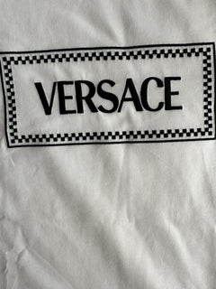Versace White Embroidered 90s Vintage Logo T-Shirt 6 (40) 1011882 NWT $750