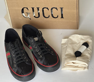 Gucci Men GG Logo Sneakers Black 13.5 US (13 Gucci) 628709 IT NIB $850