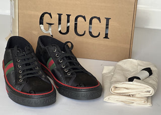 Gucci Men GG Logo Sneakers Black 13.5 US (13 Gucci) 628709 IT NIB $850