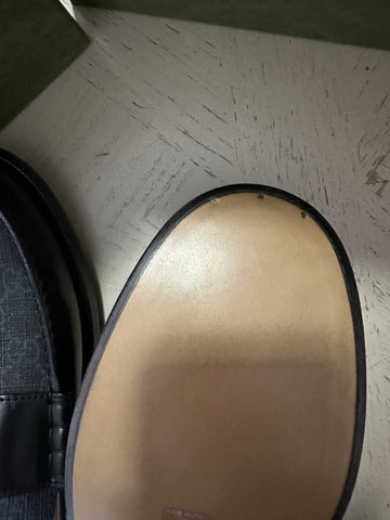 Gucci Mens GG Logo Leather Loafers Shoes Black 13 US (12.5 Gucci) NIB 673817