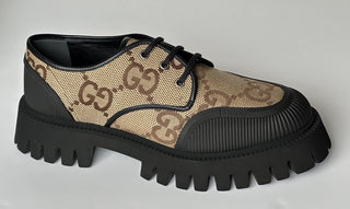 Gucci Men’s GG Logo Light-weight Shoes Black/Camel 13.5 US (13 Gucci) 699552 NIB