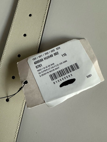 Gucci Canvas/Leather GG Marmont Supreme Belt Ebony/M White 115/46 IT NWT 400593