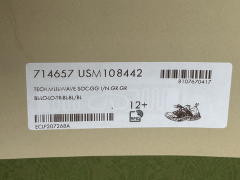 Gucci Multiwave GG Sneakers Black 13 US (Gucci 12.5) 714657 IT NIB