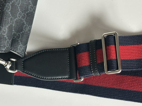 Gucci GG Supreme GG Web Canvas/Leather Mini Tote Bag Black Italy NWOT