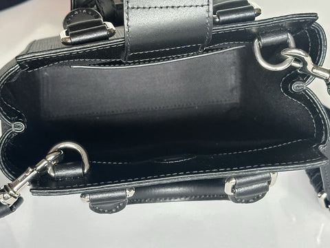 Gucci GG Supreme GG Web Canvas/Leather Mini Tote Bag Black Italy NWOT