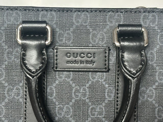 Gucci GG Supreme GG Web Canvas/Leather Mini Tote Bag Black Italy NWOT