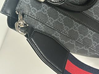 Gucci GG Supreme GG Web Canvas/Leather Mini Tote Bag Black Italy NWOT